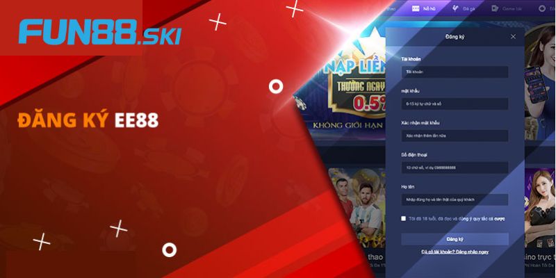 Hướng dẫn tạo tài khoản mới tại EE88 cho tân binh